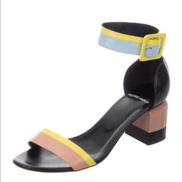 Pierre Hardy Memphis Leather Colorblock Sandals - Picture 2 of 10